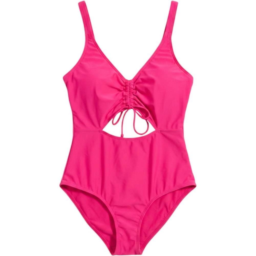 Daci One Piece Swimsuit Women 18W Pink Cutout Ruched Bathing Suit Pool Beach